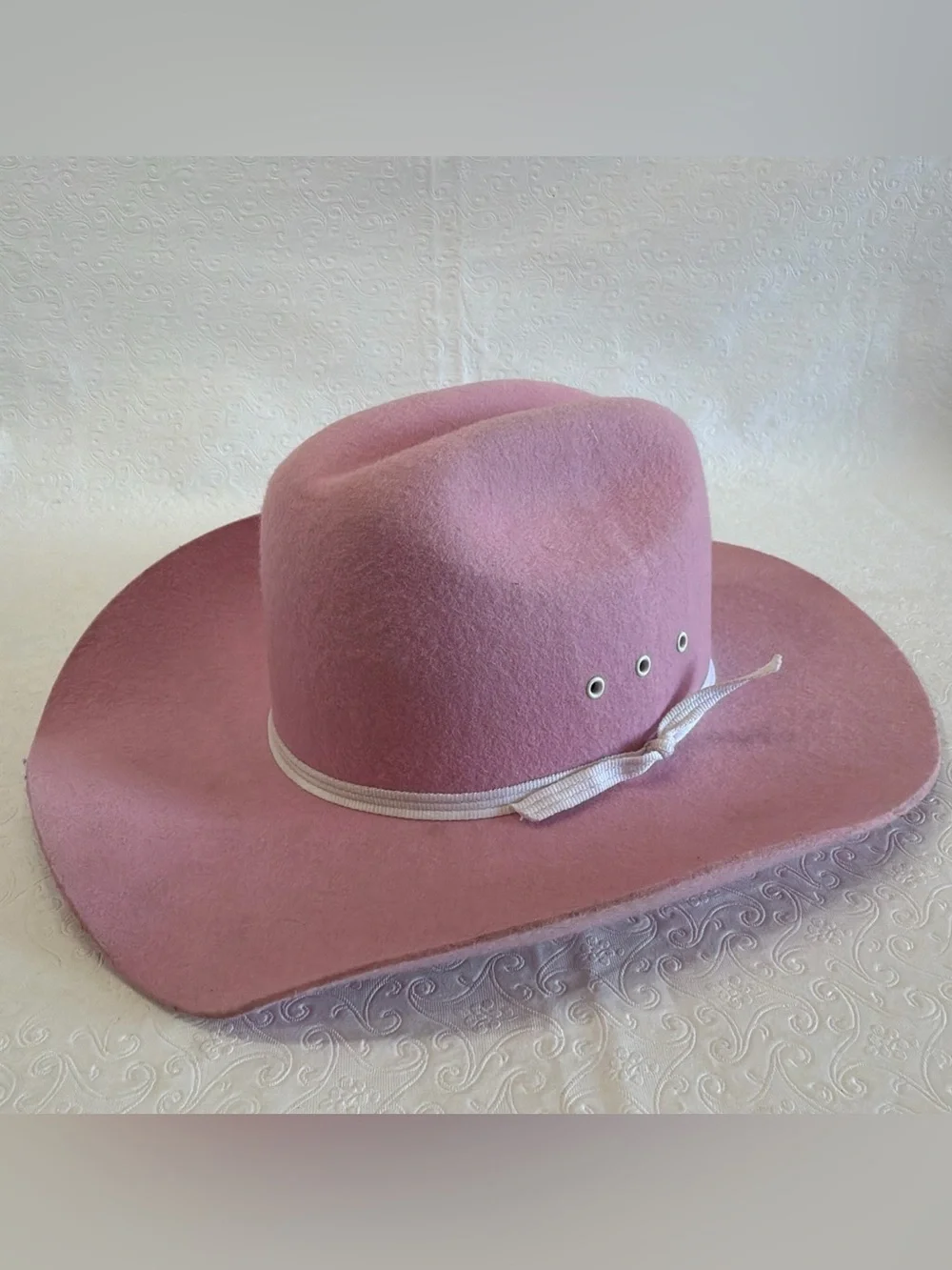 Twister Girls Pink Cowboy Hat Dusty Rose Stiff Felt Youth Size Large Western Hat